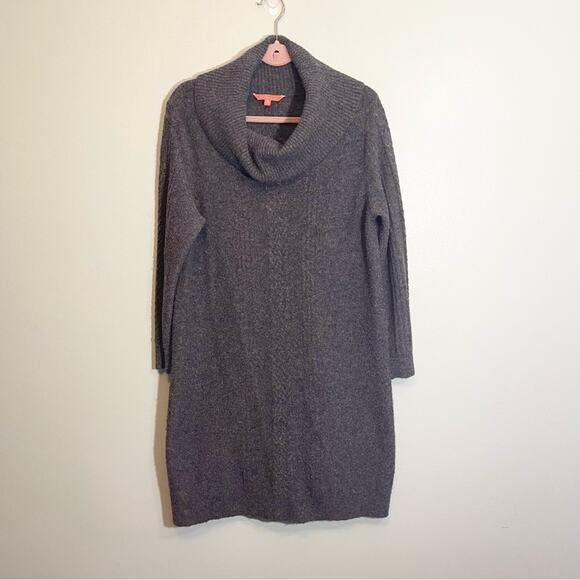 ModCloth Grey Cableknit Cowl Neck Sweater Dress Size 1X - Picture 3 of 16